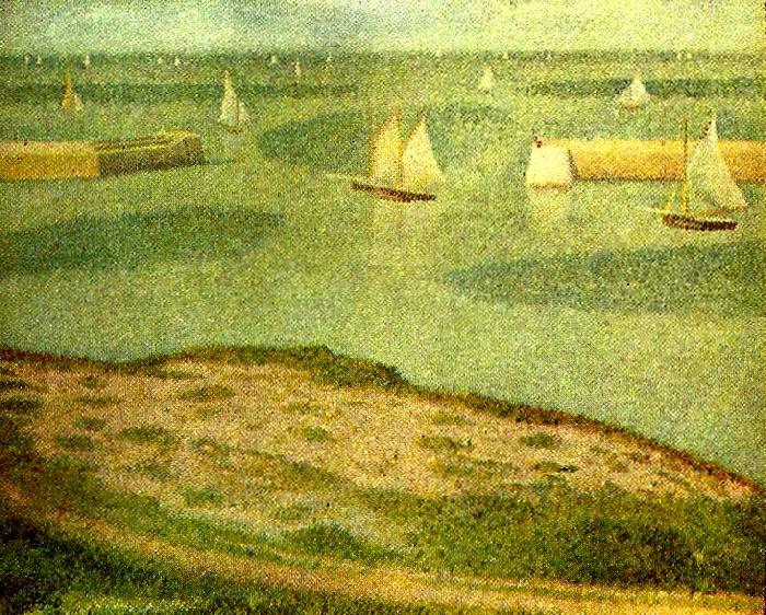 Georges Seurat fiskeflottan utanfor port